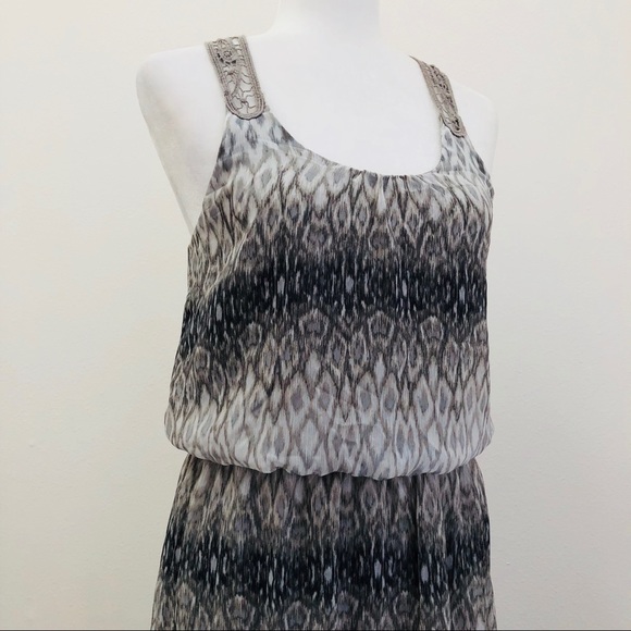 ⭐️Express⭐️Light Grey Crochet Embroidery Strapy Womens Summer Dress Small Petite - Picture 4 of 8